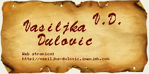 Vasiljka Dulović vizit kartica
